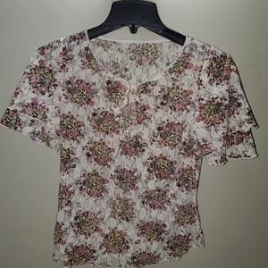 Vintage Floral Lace Blouse